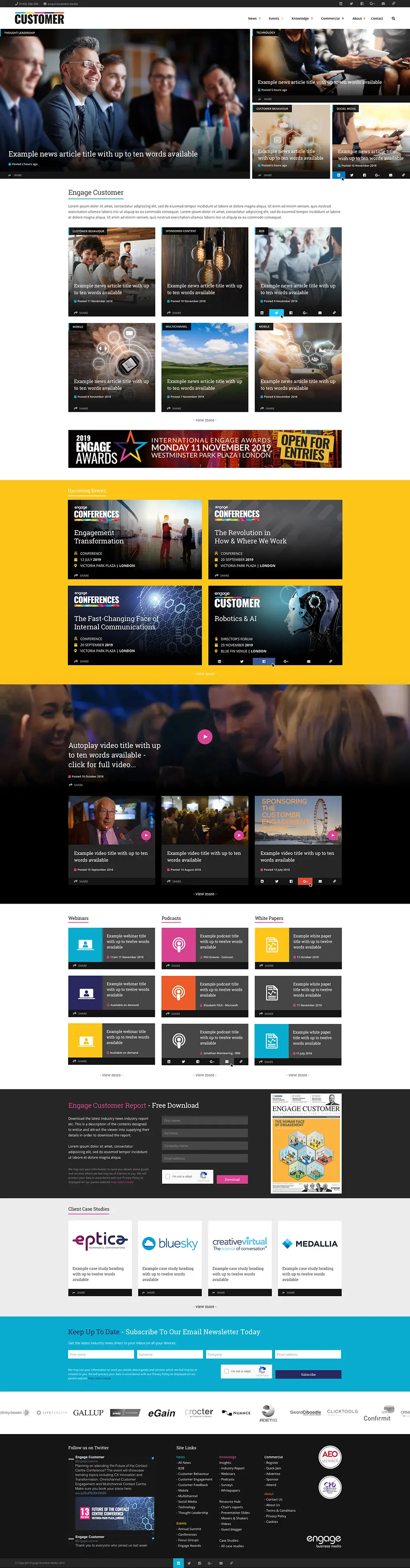 Business consultancy homepage with professional and clear layout