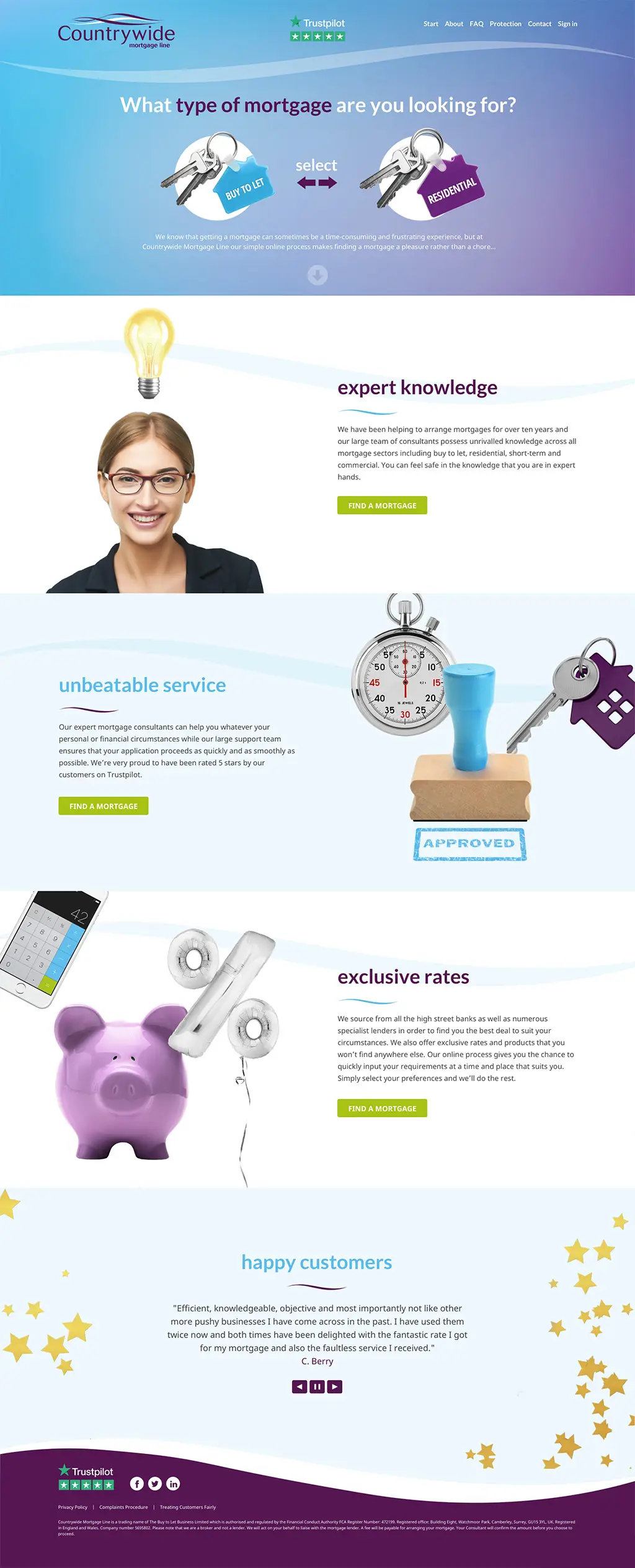 Screenshot of mortgage broker homepage built near Burford