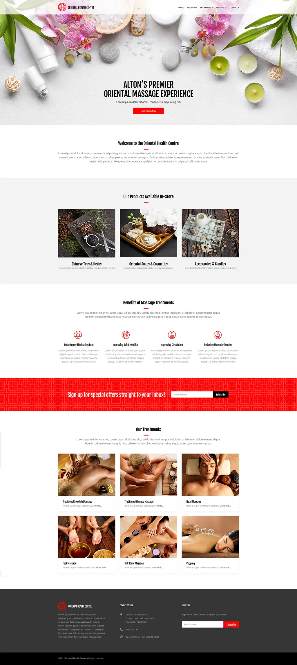 Screenshot of spa website created for Surrey clients